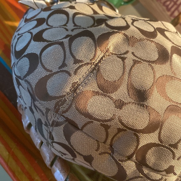 Coach Hobo Jacquard Signature Canvas & Cream Leather Shoulder Bag F13741 - Picture 11 of 16